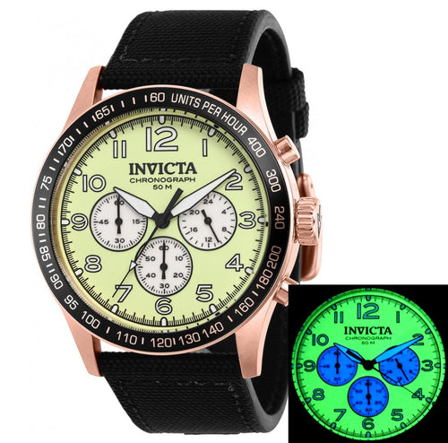 Invicta Night Vision Super Luminous Yellow Dial Men's 44mm Chrono Watch 40523-Klawk Watches