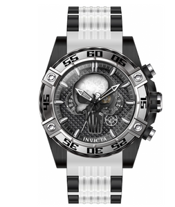 Invicta Marvel Punisher Skull Men's 52mm Limited Ed White Chrono Watch 41242-Klawk Watches