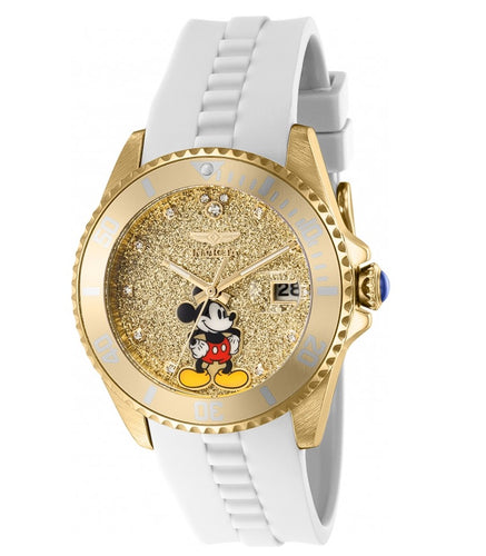 Invicta Disney Limited Edition Womens 38mm Gold Glitter Mickey Mouse Watch 41301-Klawk Watches