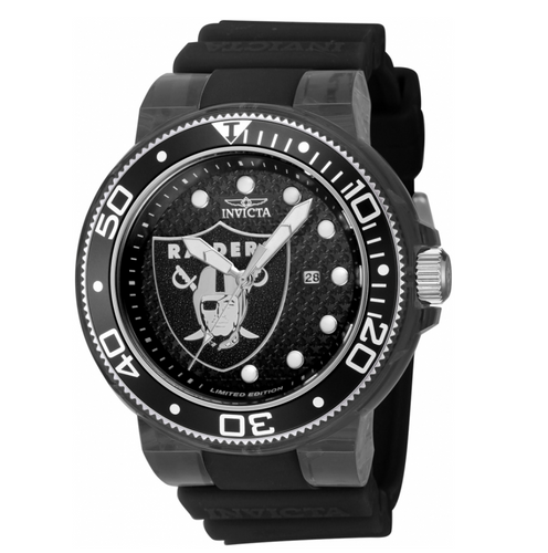 Invicta NFL Las Vegas Raiders Men's 52mm Pro Diver Limited Silicone Watch 41473-Klawk Watches