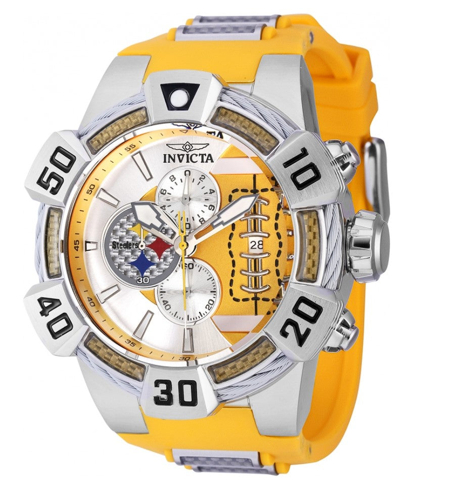 Invicta NFL Pittsburgh Steelers Men's 52mm Carbon Fiber Chronograph Watch 41574-Klawk Watches