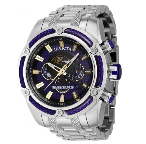 Invicta NFL Baltimore Ravens Men's 52mm Carbon Fiber Chronograph Watch 41790-Klawk Watches