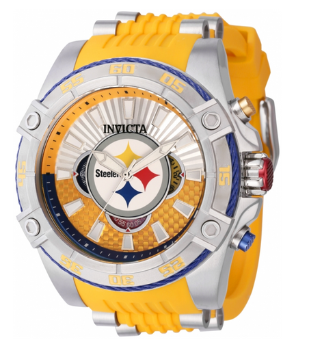 Invicta NFL Pittsburgh Steelers Men's 52mm Carbon Fiber Chronograph Watch 41965-Klawk Watches