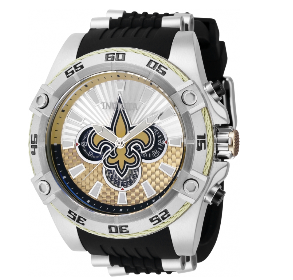 Invicta NFL New Orleans Saints Men's 52mm Carbon Fiber Chronograph Watch 41986-Klawk Watches