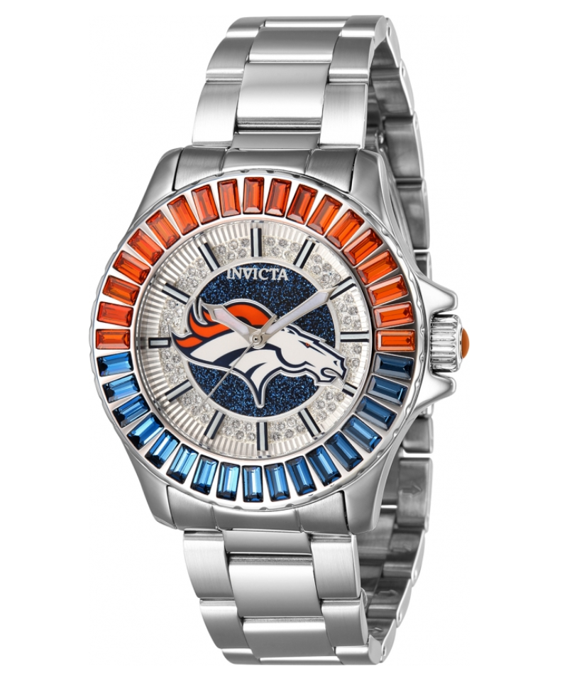 Invicta NFL Denver Broncos Lux Women's 38mm Crystals Glitz Quartz Watch 42053-Klawk Watches