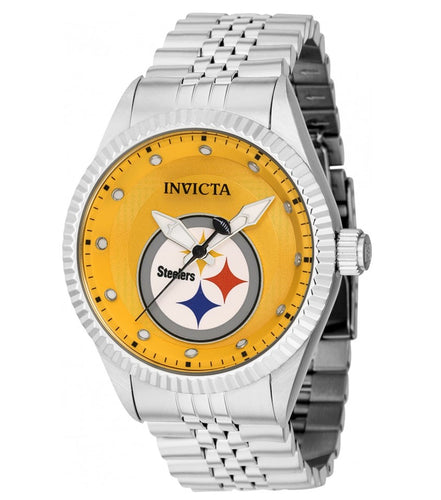 Invicta NFL Pittsburgh Steelers Men's 43mm Silver Stainless Quartz Watch 42415-Klawk Watches