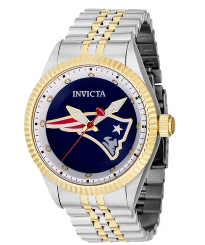 Invicta NFL New England Patriots Mens 43mm Two-Tone Stainless Quartz Watch 42474-Klawk Watches