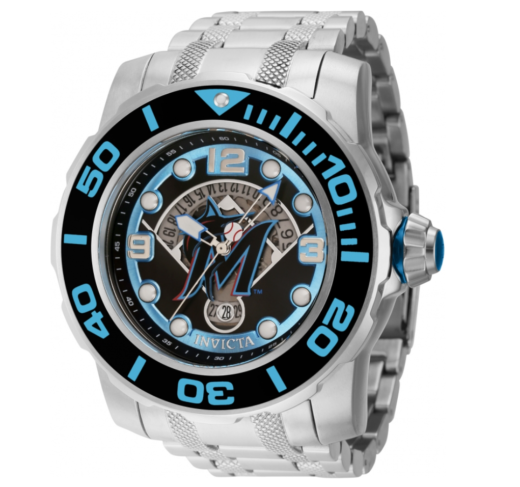 Invicta MLB Miami Marlins Automatic Men s Watch 58mm Steel 42794