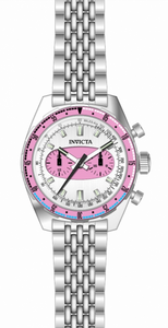 Invicta Speedway Monaco Men's 43mm Dual Time Pink Silver Stainless Watch 43097-Klawk Watches