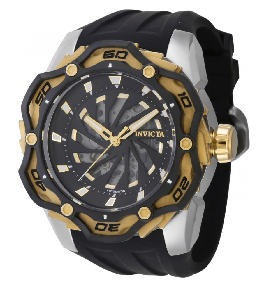 Invicta Ripsaw Automatic Men's 49mm Black Skeleton Dial Silicone Watch 44111-Klawk Watches