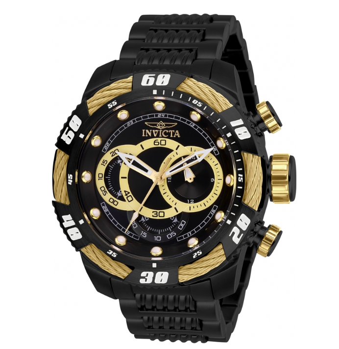 Invicta Speedway Viper Men's 50mm Black & Gold Stainless Chronograph Watch 28009-Klawk Watches