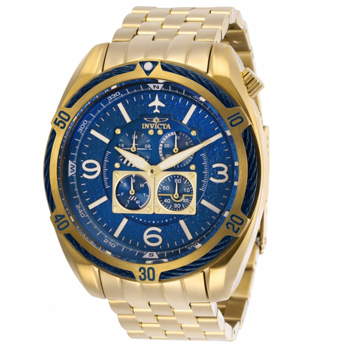 Invicta Aviator Bolt Flight Series Men's 4 Dials 50mm Gold Stainless Watch 28089-Klawk Watches