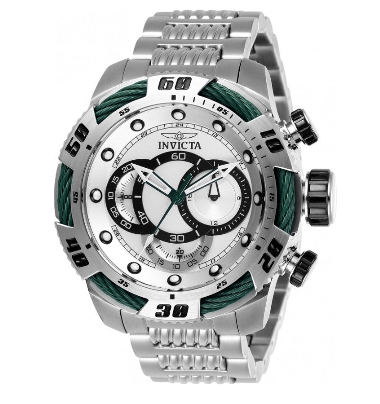 Invicta Speedway Viper Men's 50mm Green Accent Stainless Chronograph Watch 27059-Klawk Watches
