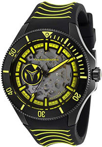 TechnoMarine Cruise Shark Automatic Men's 47mm Black / Yellow Watch TM-118026-Klawk Watches