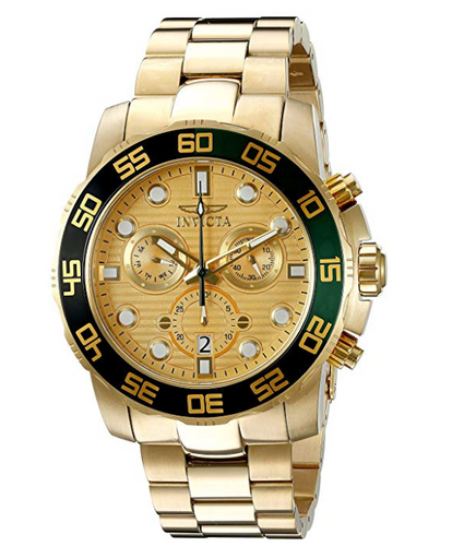 Invicta Pro Diver Men's 50mm 18K Gold-Plated Stainless Chronograph Watch 21554-Klawk Watches