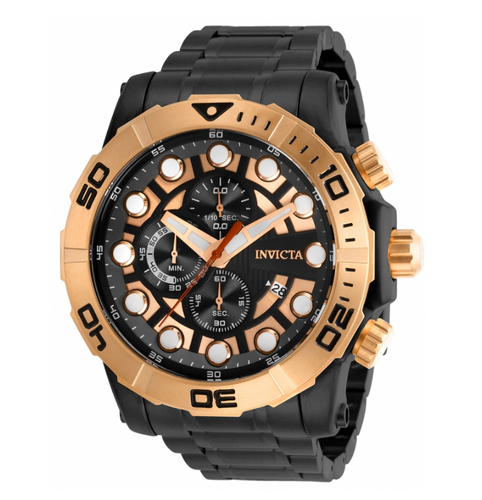 Invicta Sea Hunter Men's 52mm Rose Gold & Black Chronograph Watch 28267-Klawk Watches