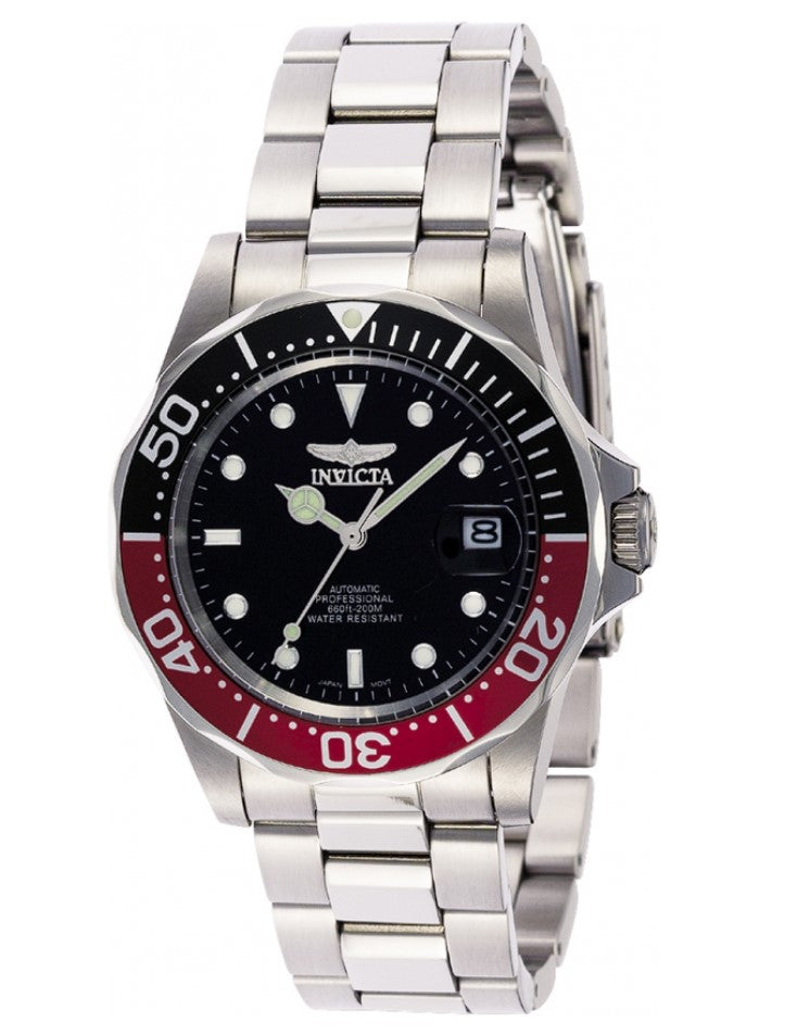 Invicta Pro Diver Automatic Men's 40mm Black and Red Bezel Black