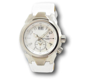 TechnoMarine Sea Dream Womens 42mm Dual-Time Faces White Leather Watch TM-716003-Klawk Watches