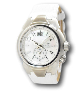 TechnoMarine Sea Dream Womens 42mm Dual-Time Faces White Leather Watch TM-716003-Klawk Watches