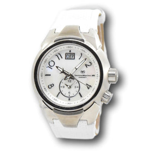 TechnoMarine Sea Dream Womens 42mm Dual-Time Faces White Leather Watch TM-716003-Klawk Watches