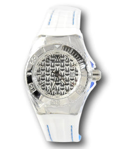 Technomarine Cruise Womens 34mm Silver Monogram Dial White Strap Watch TM-115155-Klawk Watches