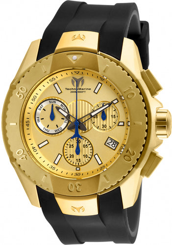 Technomarine UF6 Men's 45mm Gold and Black Swiss Chronograph Watch TM-617001-Klawk Watches