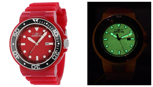 Invicta Pro Diver Men's 52mm Red Super Lume Dial Neon Glow Quartz Watch 38064-Klawk Watches