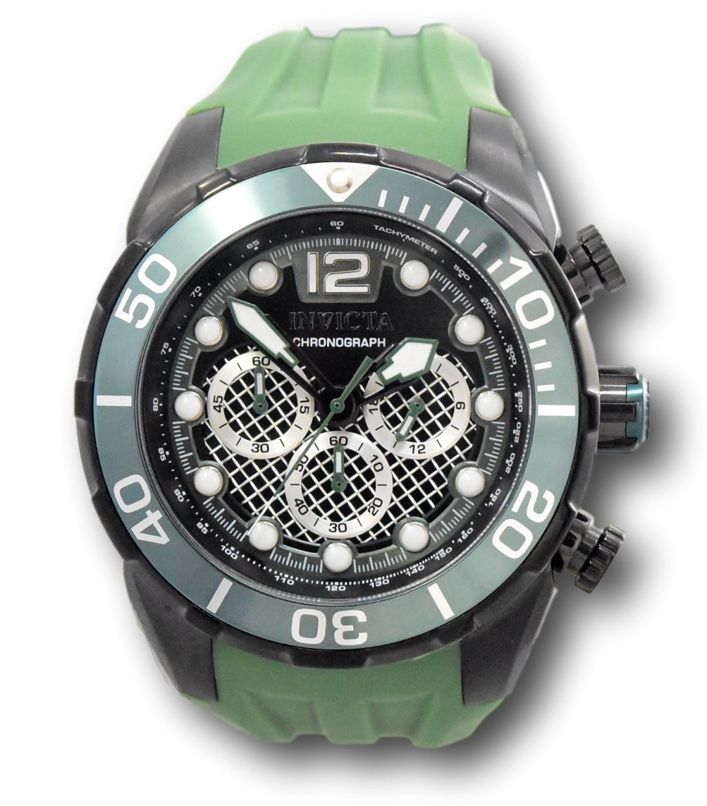 Invicta Pro Diver Men's 50mm Twisted Metal Dial Green Chronograph Watch 35551-Klawk Watches