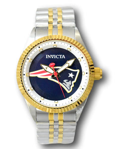 Invicta NFL New England Patriots Mens 43mm Two-Tone Stainless Quartz Watch 42474-Klawk Watches