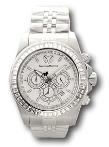 TechnoMarine Manta Ray Luxe Men's 47mm Silver Crystals Chrono Watch TM-221001-Klawk Watches