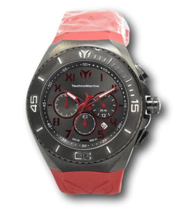 Technomarine Ocean Manta Men's 48mm Gunmetal & Red Chronograph Watch TM-220020-Klawk Watches