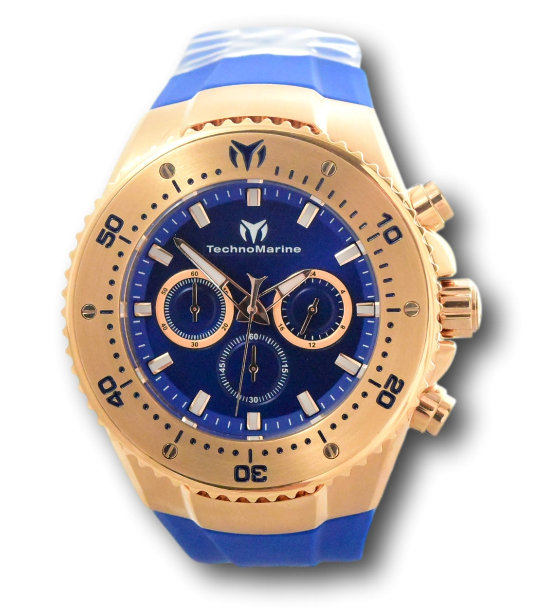 – 48mm Klawk Blue Watch Mens Deep Chrono TechnoMarine Rose Dial Watches Sea Manta Gold