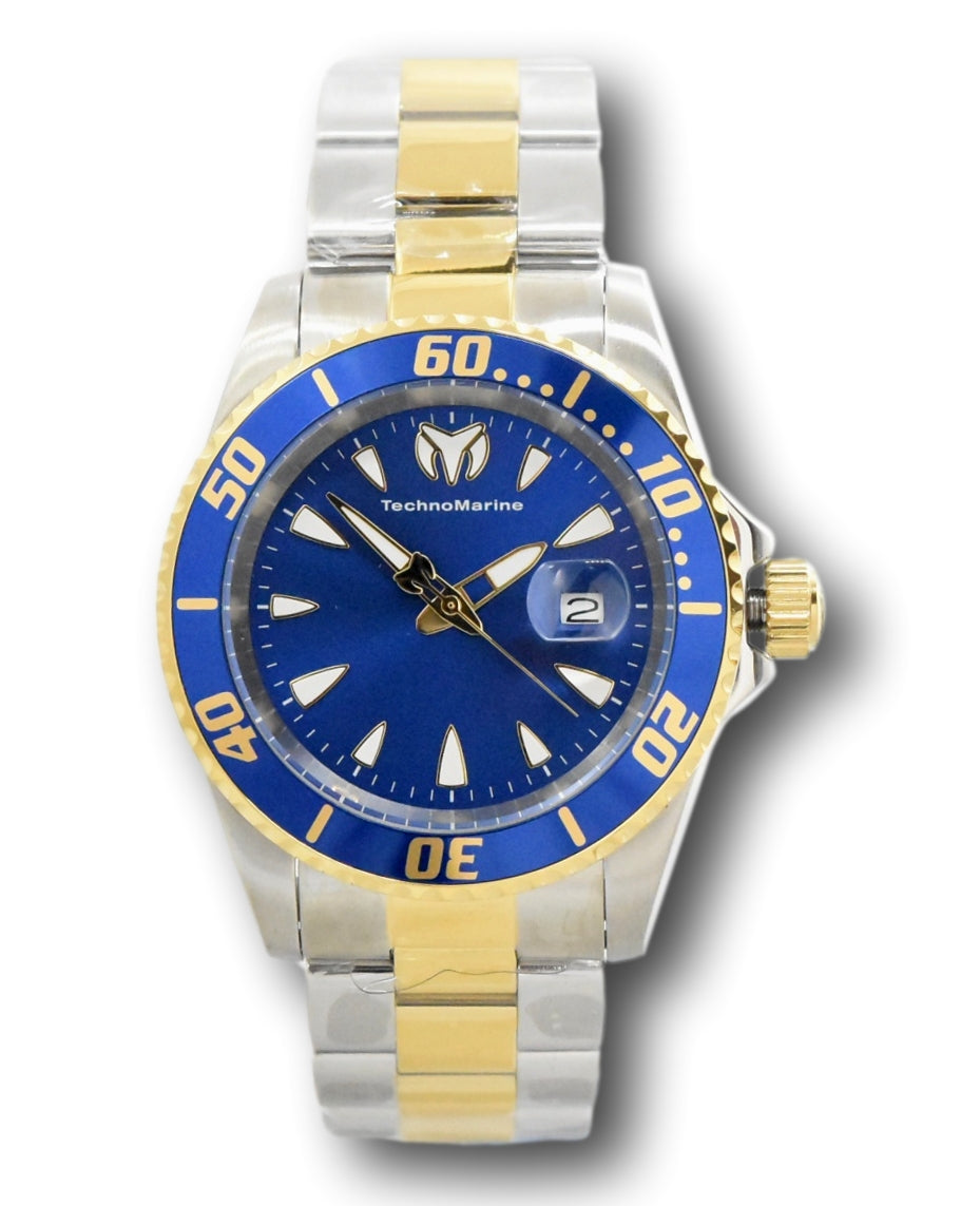 TechnoMarine Sea Manta Men's 42mm Blue & Gold 200M Quartz Watch TM-220098-Klawk Watches