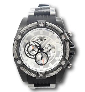 Invicta Bolt Cable Men's 52mm Silver Dial Silicone Chronograph Watch 32698-Klawk Watches