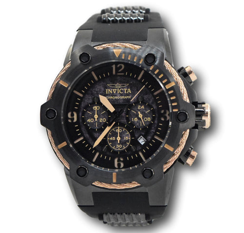 Invicta Bolt 25469 Men's Black & Rose Gold Silicone Chronograph Watch 51.5mm-Klawk Watches