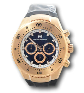 TechnoMarine Sea Manta Mens 48mm Black MOP Rose Gold Chronograph Watch TM-220069-Klawk Watches