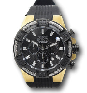Invicta Bolt Men's 52mm Black Carbon Fiber Dial Gold Chronograph Watch 35086-Klawk Watches