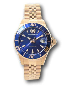 TechnoMarine Sea Manta Automatic Womens 38mm Rose Gold Blue Dial Watch TM-219066-Klawk Watches