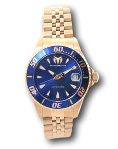 TechnoMarine Sea Manta Automatic Womens 38mm Rose Gold Blue Dial Watch TM-219066-Klawk Watches