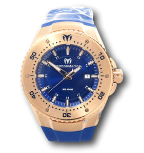 TechnoMarine Sea Manta Mens 48mm Deep Blue Dial Rose Gold Quartz Watch TM-220061-Klawk Watches