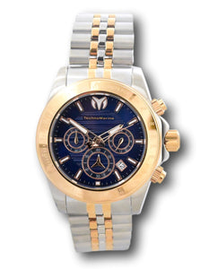 TechnoMarine Manta Ray Mens 42mm Blue Dial Rose Gold Chronograph Watch TM-219099-Klawk Watches