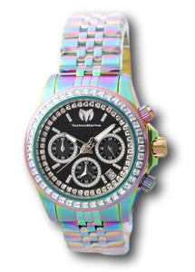 TechnoMarine Manta Ray Luxe Women's 40mm Rainbow Black Crystals Watch TM-221021-Klawk Watches