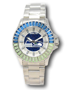 Invicta NFL Seattle Seahawks Lux Women's 38mm Crystals Glitz Quartz Watch 42669-Klawk Watches