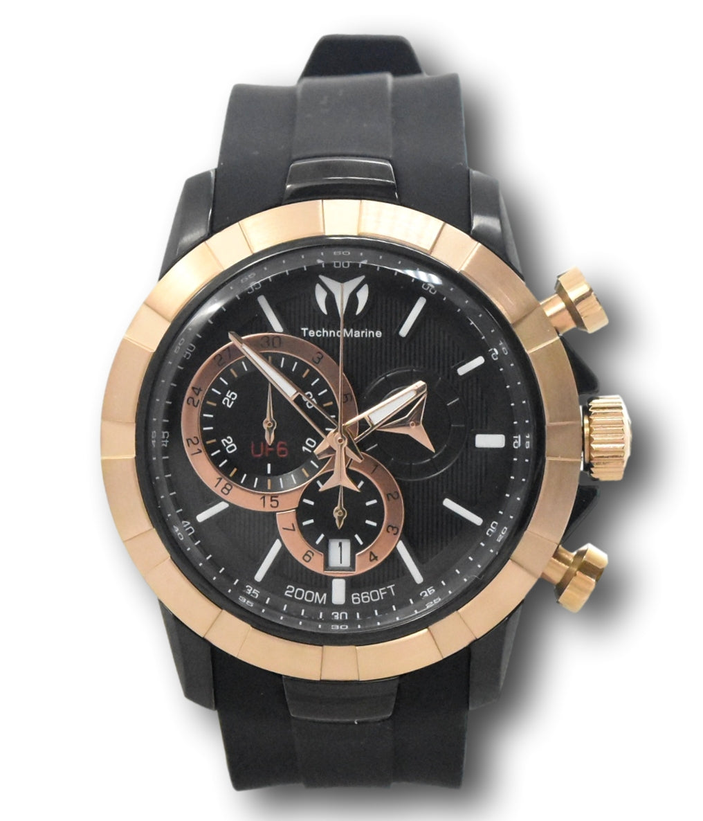 Rose Gold Black Men's Watch, 45mm