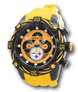 Invicta NFL Pittsburgh Steelers Men's 52mm Silicone Chronograph Watch 35862-Klawk Watches