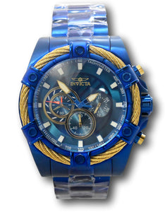 Invicta Bolt Men's Blue Label 52mm Triple Blue Chronograph Watch 38959 RARE-Klawk Watches