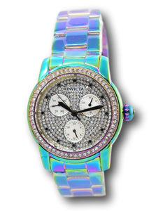 Invicta Angel Women's 38mm Pave Crystal Dial Rainbow Iridescent Watch 30032 RARE-Klawk Watches