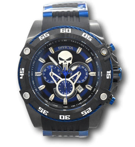Invicta Marvel Punisher Men's 52mm Black Blue Limited Ed Chrono Watch 35366 RARE-Klawk Watches