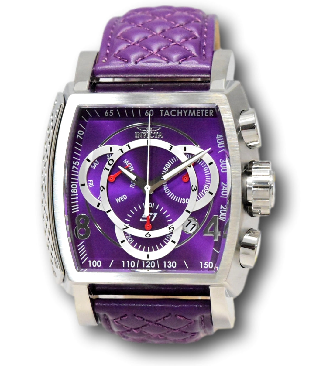 Invicta S1 Rally Men's 48mm Purple Leather Swiss Chronograph Watch