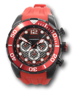 Invicta Pro Diver Men's 50mm Twisted Metal Dial Red Chronograph Watch 33821-Klawk Watches